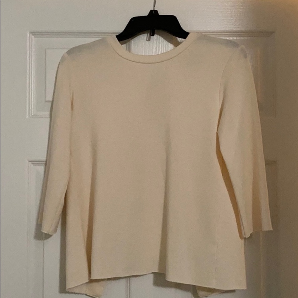 Cream open tie back sweater